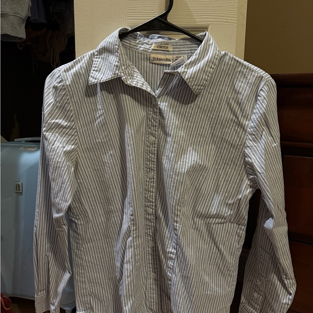 St. John's Bay Blue Casual Button Down Shirt